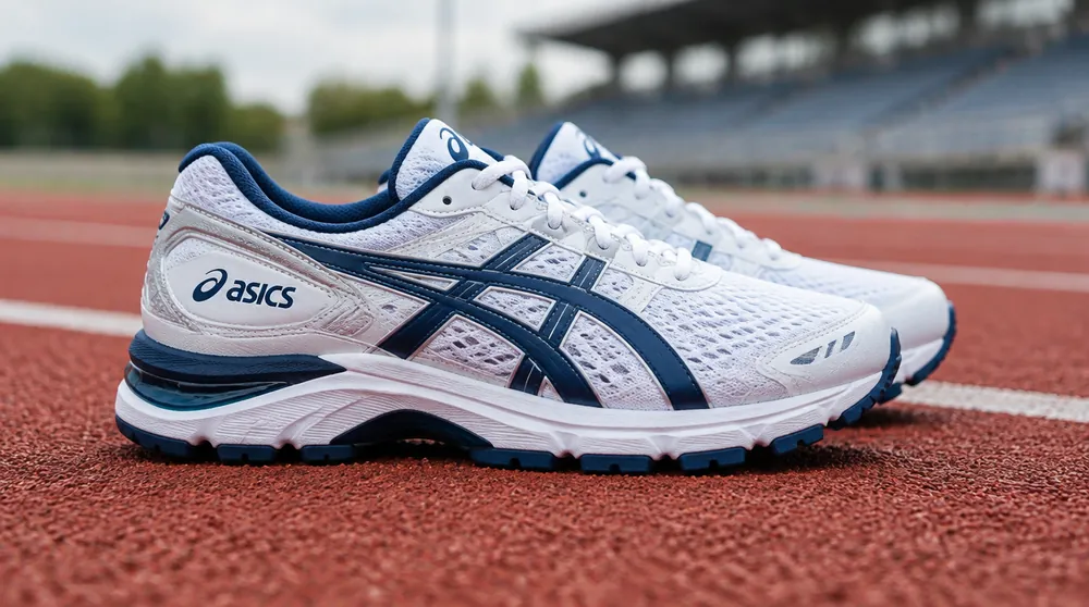 Стопа 27 см: кроссовки ASICS Gel-Kayano на беговой дорожке стадиона