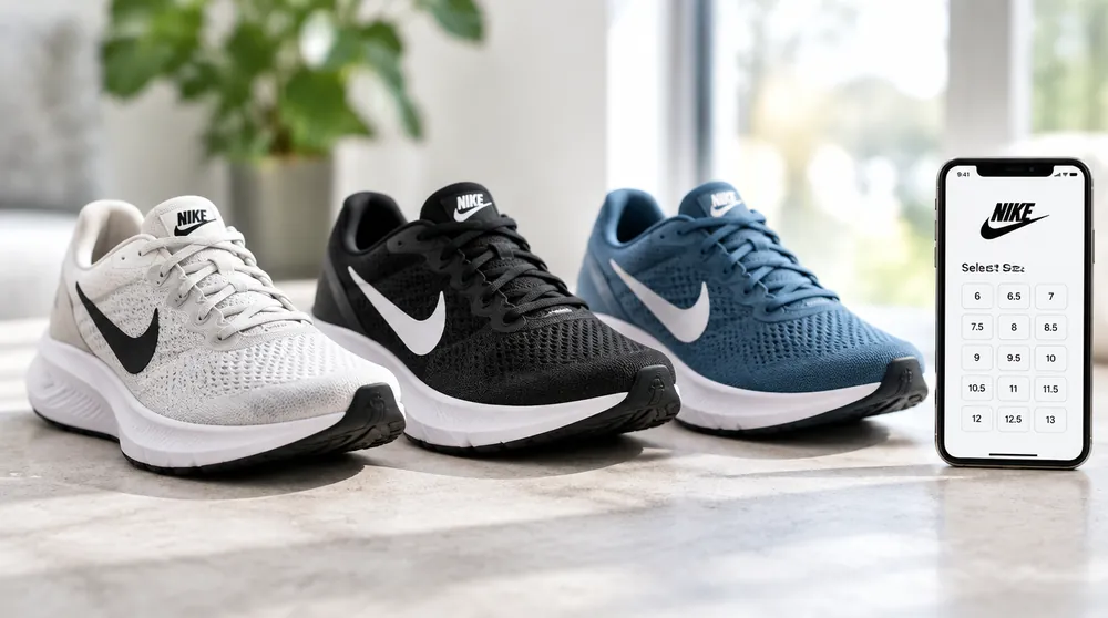Три расцветки одной модели Nike и телефон с выбором размера