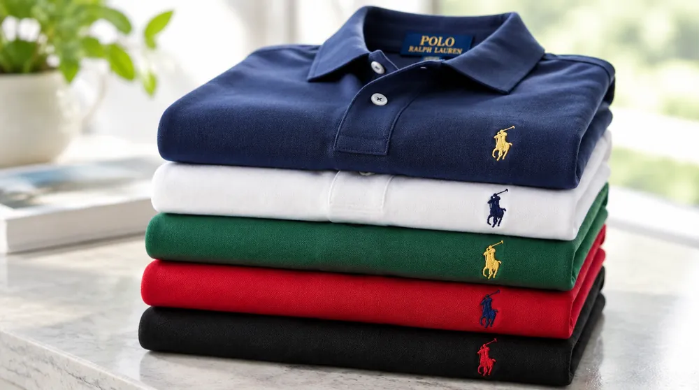 Стопка поло Polo Ralph Lauren разных цветов с вышитым пони