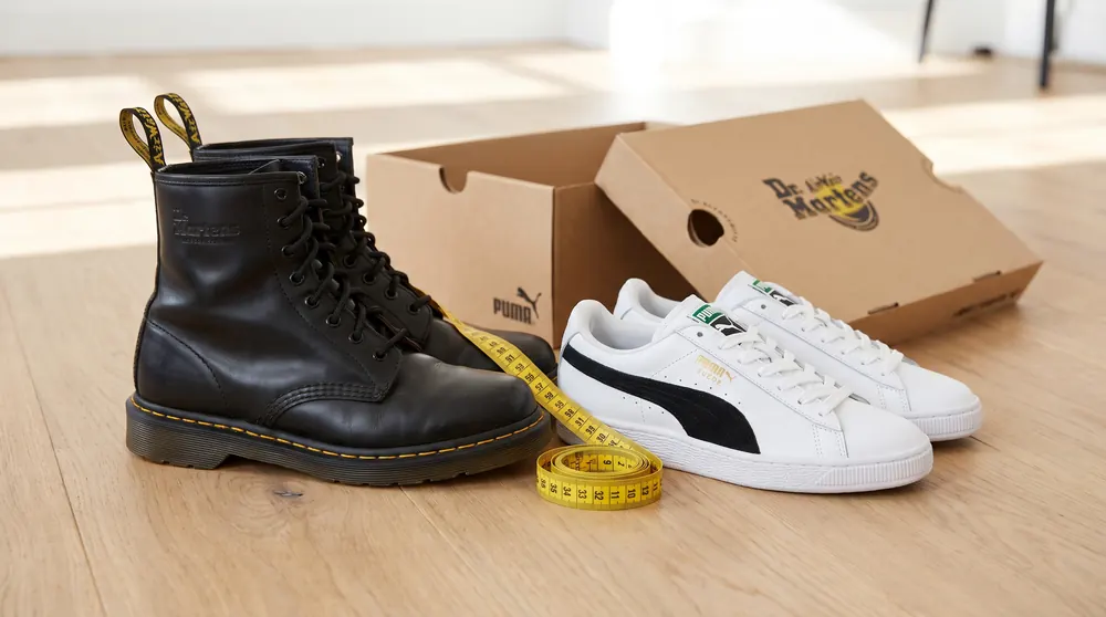 Ботинки Dr. Martens и кроссовки PUMA Suede с сантиметровой лентой — как перевести размеры UK на русский