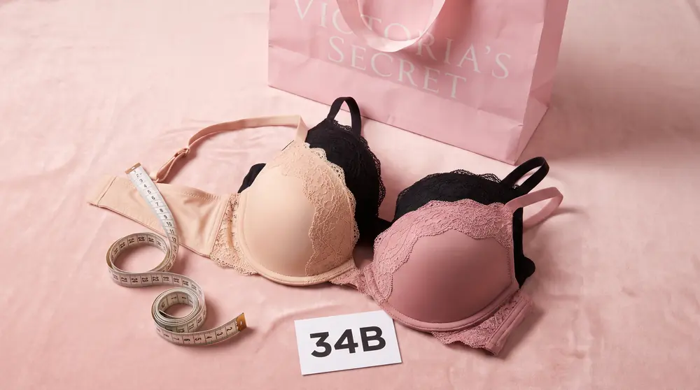 Бюстгальтеры Victoria’s Secret с биркой 34B и сантиметровой лентой — американский размер бюстгальтера на русский