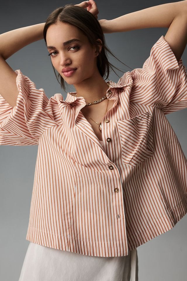 The Zooey Bubble-Sleeve Blouse by Maeve