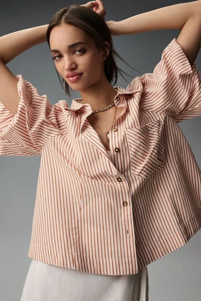 The Zooey Bubble-Sleeve Blouse by Maeve