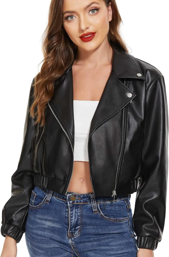 ASOS DESIGN oversized faux leather blazer in black