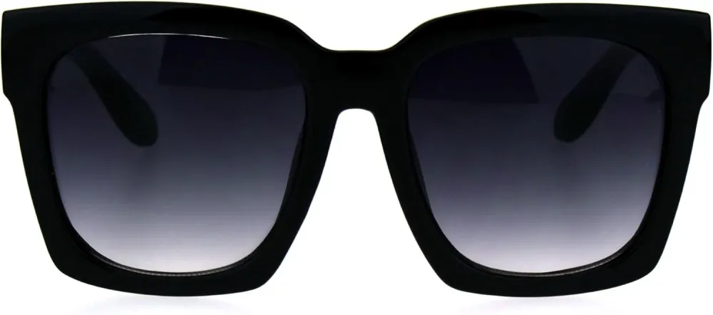 ASOS DESIGN '70s oversized chunky square sunglasses in black