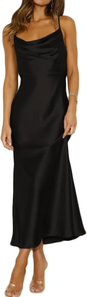 ASOS DESIGN satin cami maxi slip dress