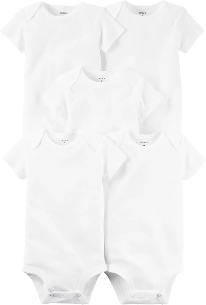 5-Pack Bodysuits — White