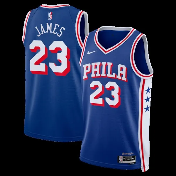 LeBron James Philadelphia 76ers Nike Youth Swingman Jersey - Icon Edition - Royal
