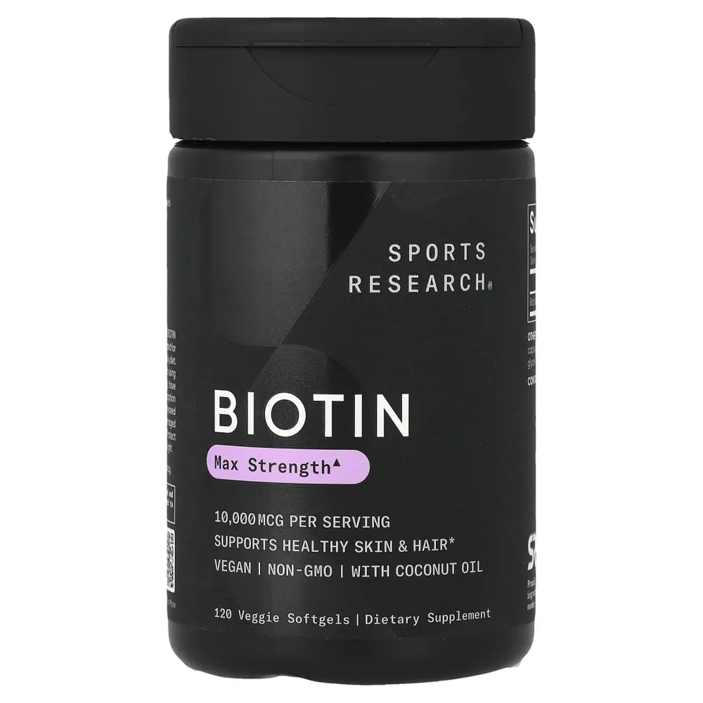 Sports Research Biotin, 10000 mcg, 120 Softgels