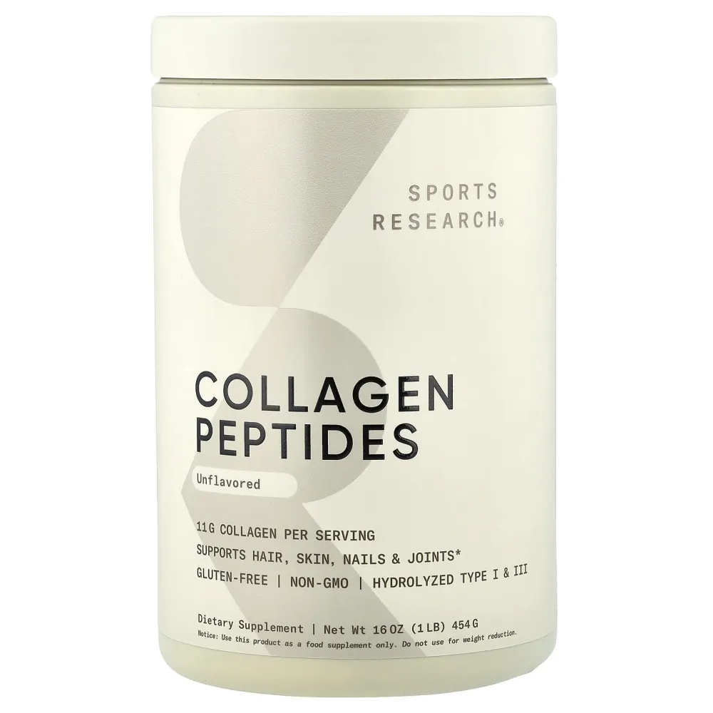 Sports Research Collagen Peptides, Unflavored, 454 g