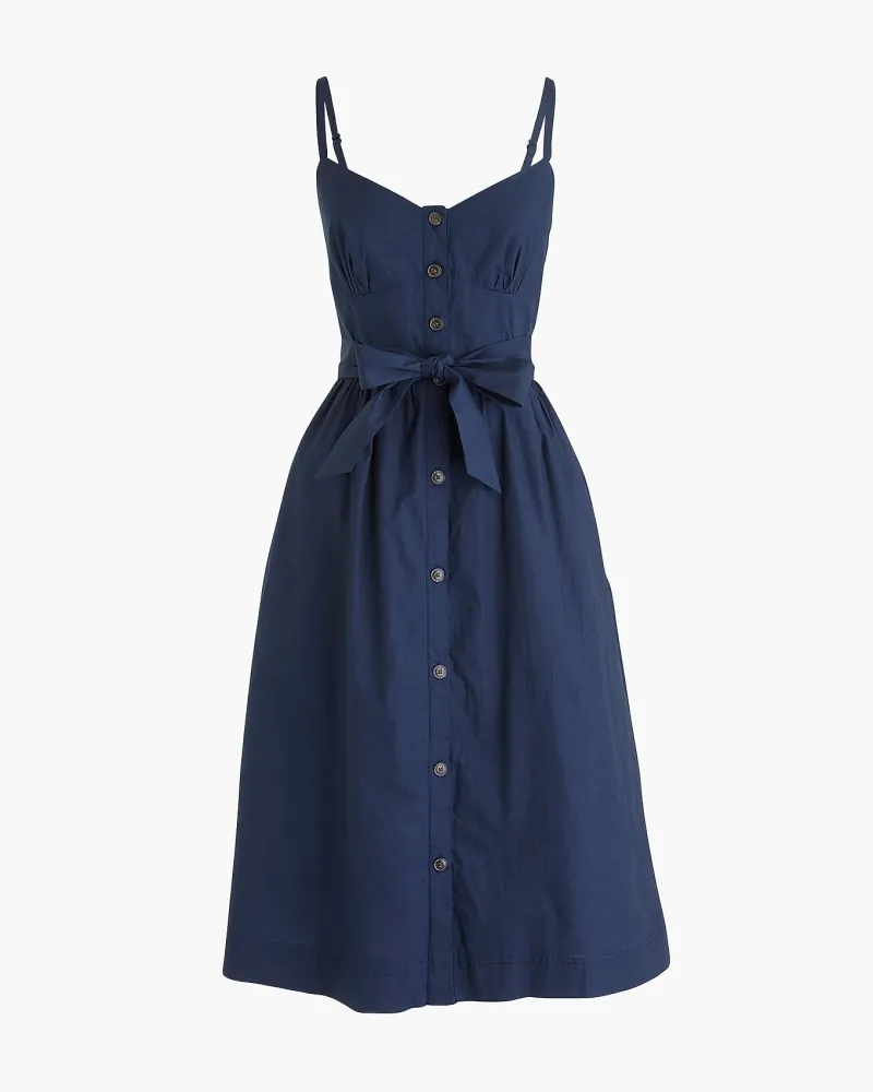 Classic Button-front Sundress in Cotton Poplin