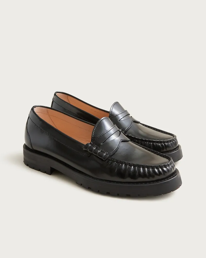New Winona Lug-sole Penny Loafers in Italian Spazzolato Leather