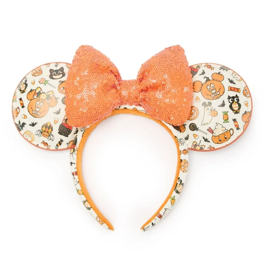 Mickey and Minnie Mouse Halloween Ear Headband for Adults