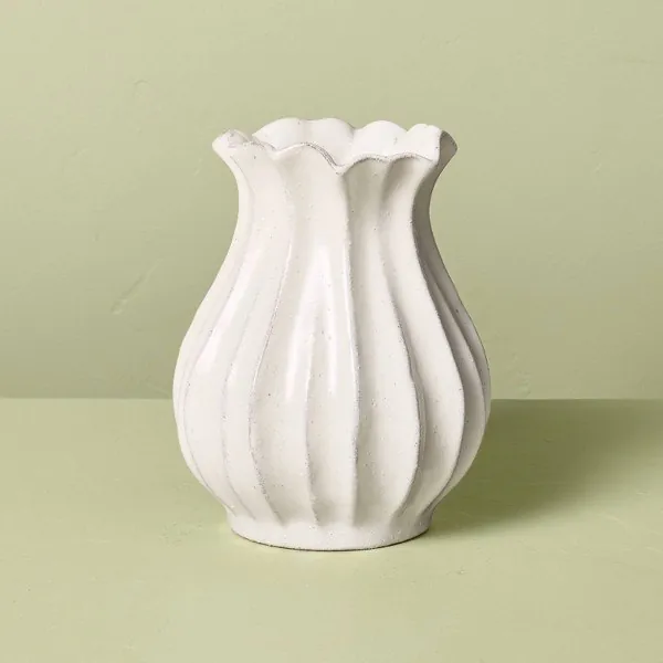 Hearth & Hand with Magnolia 9" Pleated Ceramic Vase