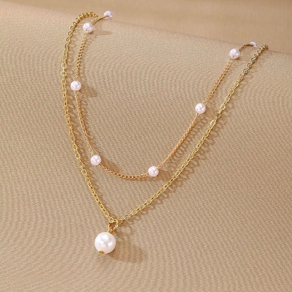 Pearl Layering Necklace Set