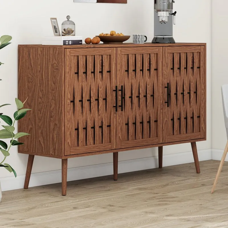 Gracie Oaks Wooden Accent Storage Cabinet with 3 Doors
