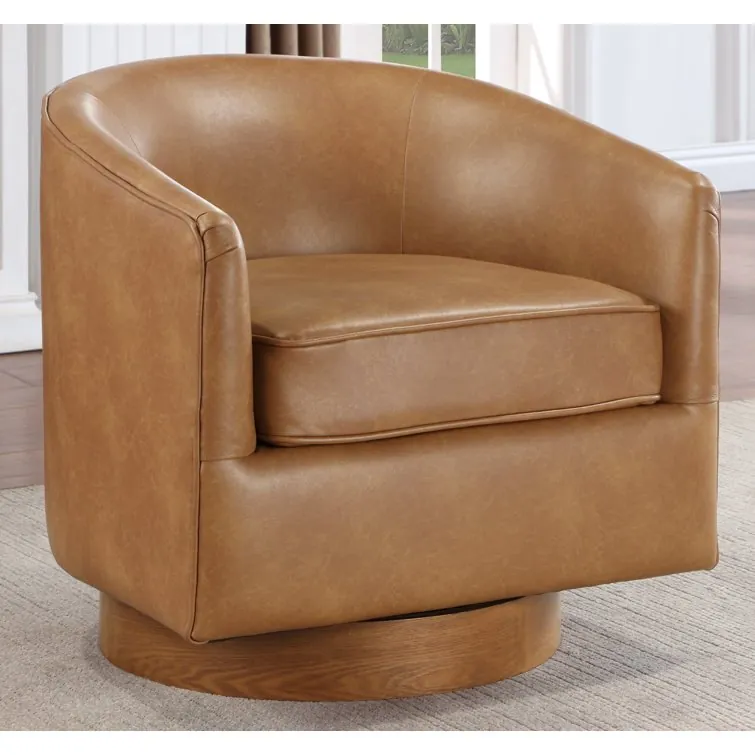 Wade Logan Asmi 29" Wide Swivel Barrel Accent Chair